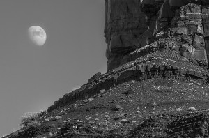 Rising Moon at Monument Valley